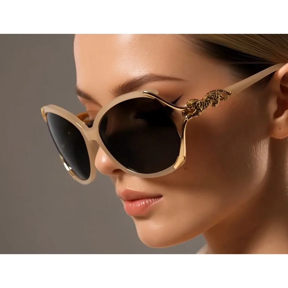 Womens Designer Inspired‎ Sunglasses, Leopard Embellished Frame UV400 Unique New